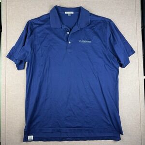 Vintage Peter Millar Gulfstream Polo Shirt XL Blue Cotton Golf Casual Korea Made